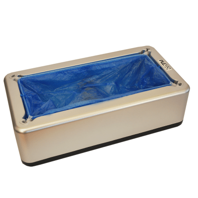 Dispensador de cubre calzado plateado