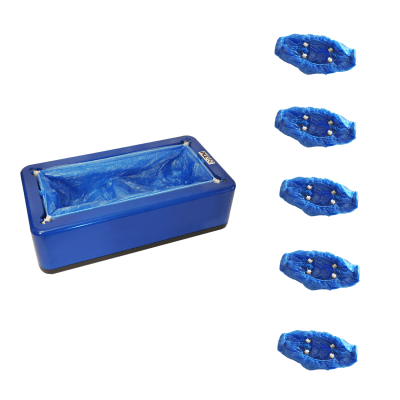Dispensador Azul +5 repuestos Cubre calzado PE