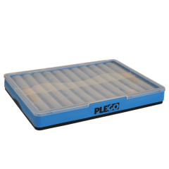 Caja plegable con tapa azul