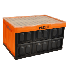Caja plegable con tapa naranja