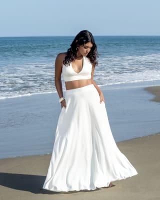 CIRCULAR LINEN SKIRT IVORY