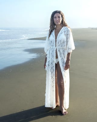 IRIA LONG ROBE IVORY