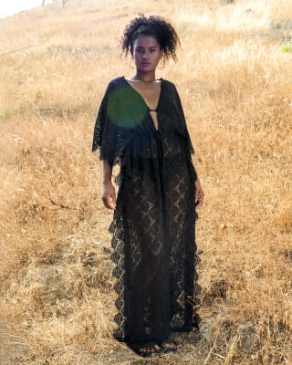 IRIA LONG ROBE BLACK