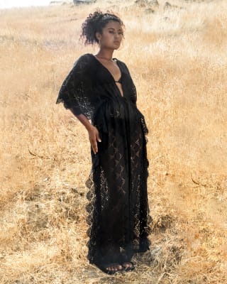 IRIA LONG ROBE BLACK