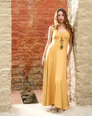 BRISA LONG DRESS OCRE