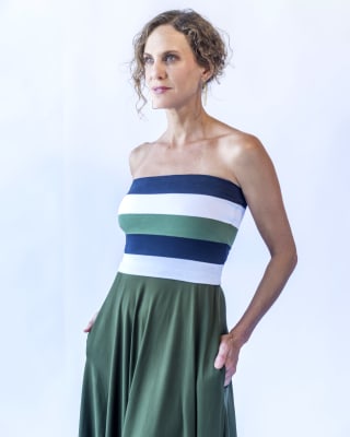 GRAPHIC STRAPLESS OLIVA