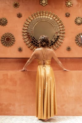 FIESTA CARAMEL DRESS