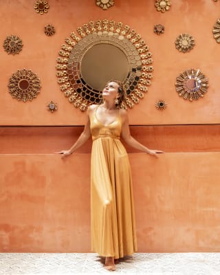 FIESTA CARAMEL DRESS