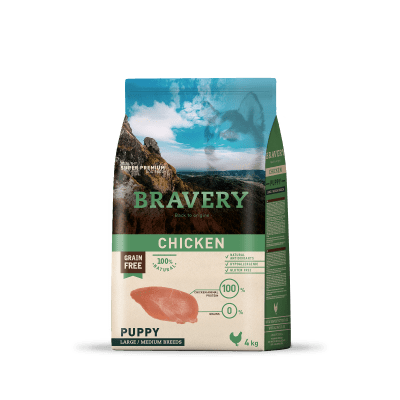 BRAVERY CHICKEN PUPPY LARGE MEDIUM BREEDS 12 KG