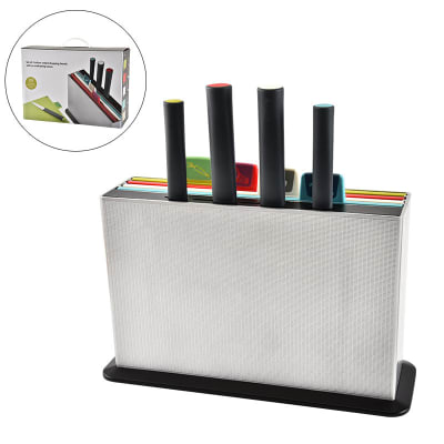 Set de 4 tablas de cortar y 4 cuchillos