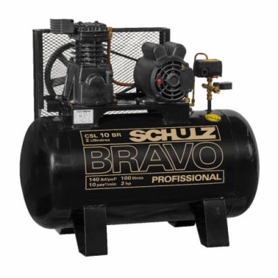 COMPRESOR DE AIRE CSL-10BR/100L 2HP 220V MONOFÁSICO BRAVO SCHULZ