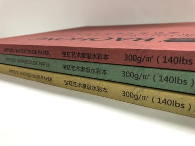 Block Acuarela 100% algodón BAOHONG, grano grueso, Encolado 4 lados