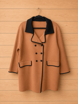 Chaquetón camel con botones1