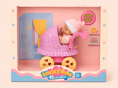 Muñeca Bebé con Coche1