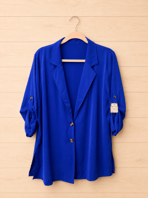 Blusa blazer azul eléctrico1