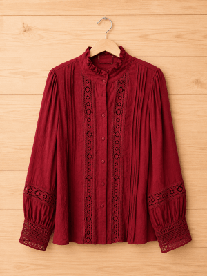 Blusa broderie burdeo1
