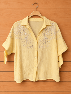 Blusa manga corta brillos1