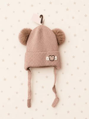 Gorro bebé pompones1