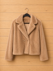 Chaqueta peluda camel