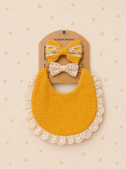 Set de babero de broderie con cintillos