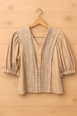 Blusa beige manga 3/4