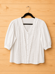 Blusa blanca manga 3/4