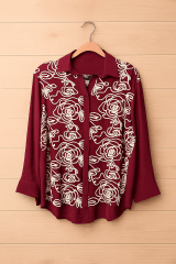 Blusa burdeo torso bordado
