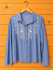 Blusa mezclilla manga larga