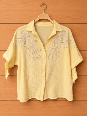 Blusa manga corta brillos