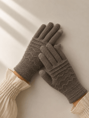 Guantes lana café