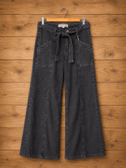 Jeans flare cinturón grafito