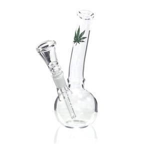 Bong pyrex 20cm bola transparente hoja weed1