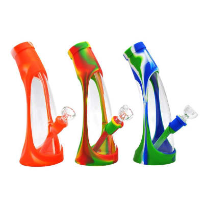 Bong Pyrex Silicona boca curva1