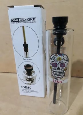 Bong Pyrex 15cm/16cm Botella Calavera D&K1