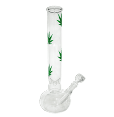Bong  pyrex 40cm baker hojas color verde1