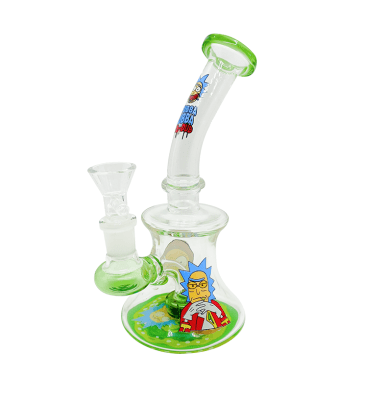 Bong Pyrex 20cm Boca Curva Rick y Morty1