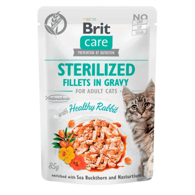 brit care cat fillets in gravy rabbit