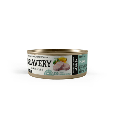 Bravery lata sterelized hake 70gr