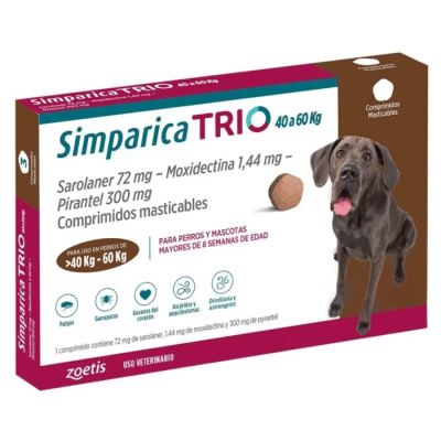 Simparica Trio 40 a 60 kg x3