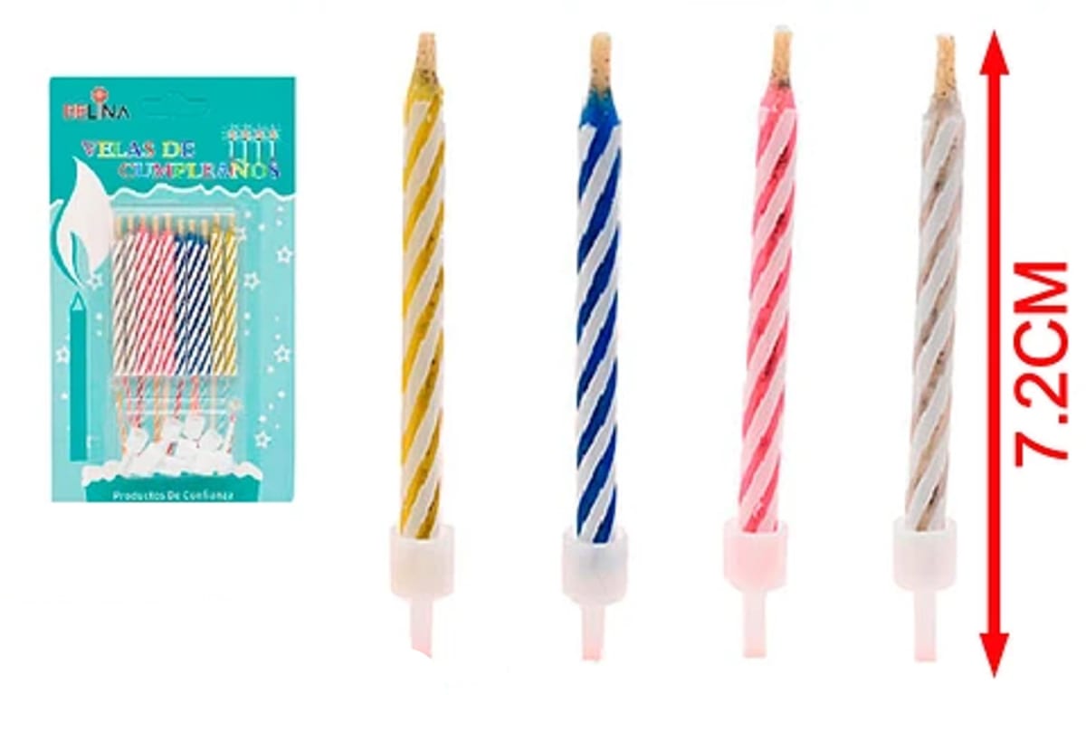 Velas Colores 6 cms (12 unidades)2