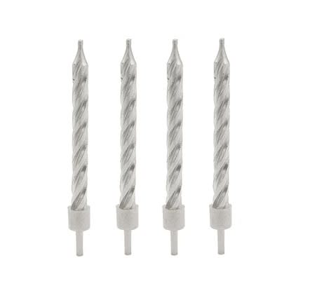 Velas Metalizada Plata 7 cms (10 unidades)2