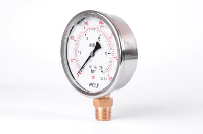 Manometro Wolf 100mm Inox. Br. Inf. Rell.