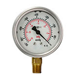 COTIZAR Manómetros Estándar, 63mm y 100mm, Caja Inox, Conex. Bronce, con glicerina.6