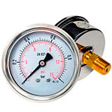 Manometro Esf 63mm Caja Inoxidable con Bronce Post Rell, Conexion de1/4