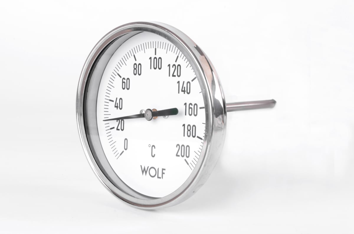 Termometro Wolf Full Inox Posterior, Esfera de 100mm, Bulbo de 6mm de diametro 0