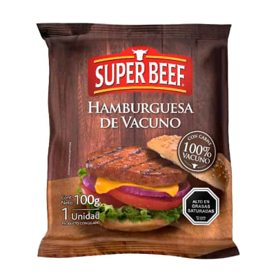 Hamburguesa Vacuno Super Beef 100 gr