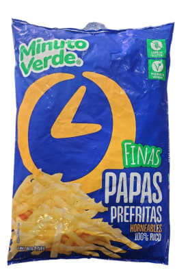 Papas Fritas Finas 7/7 Minuto Verde  2.5Kg