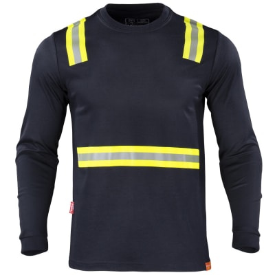 POLERA HIBRIDA DUAL HI VIS M/L AZUL (DÍA Y NOCHE)