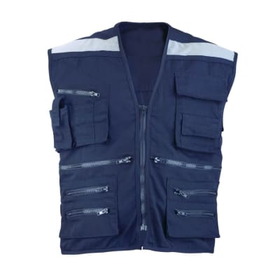 CHALECO GEOLOGO POPLIN AZUL