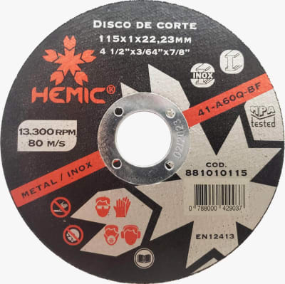 DISCO DE CORTE HEMIC 4 1/2 PULG